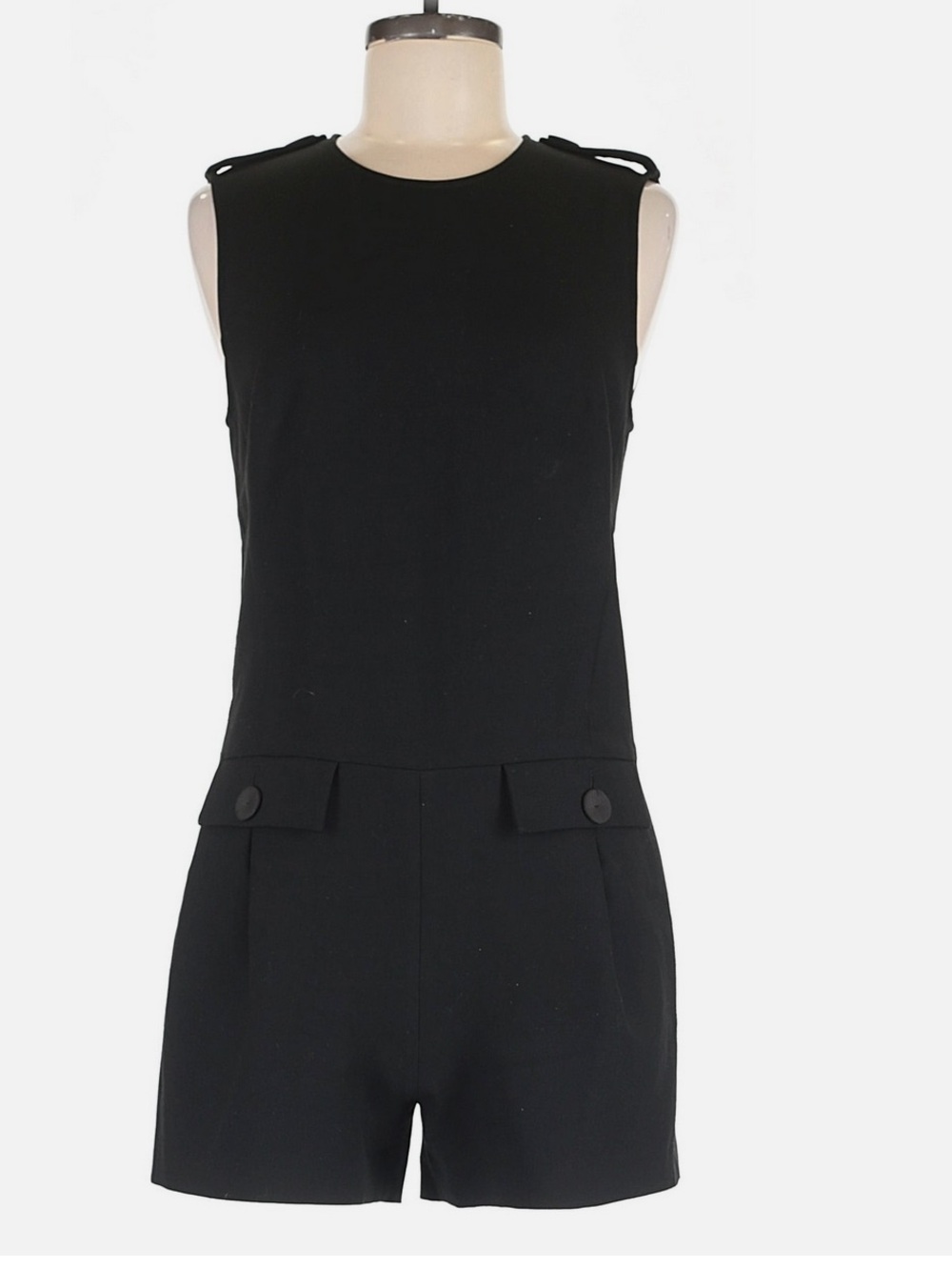 Rachel Zoe Sleeveless Black Romper with Button Details Size 0